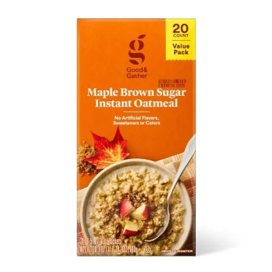 Maple & Brown Sugar Naturally Flavored with Other Natural Flavors Instant Oatmeal - 20ct/30.3oz - Good & Gather&trade; image {4}