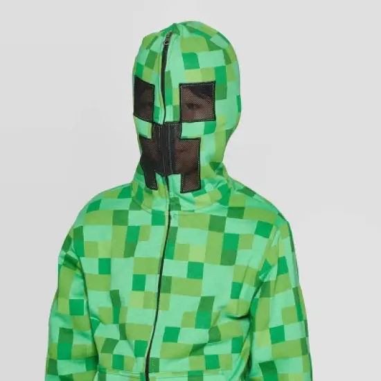 Kids' Minecraft Creeper Costume Fleece Sweatshirt - Green image {3}