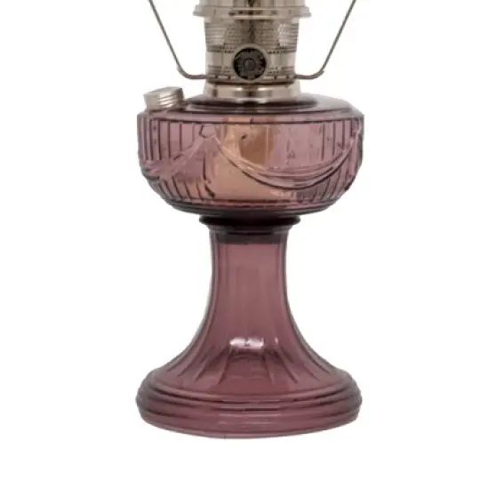 Aladdin Amethyst Lincoln Drape Table Oil Lamp with Rose Shade and Nickel Trim, Classic Vintage Design and Bright Illumination image {2}