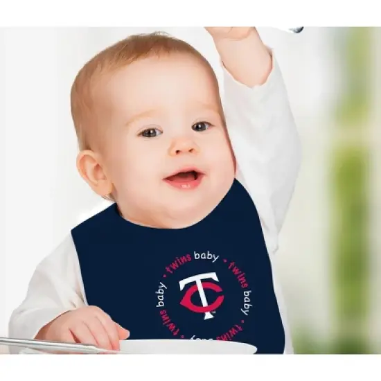 Baby Fanatic Officially Licensed Unisex Baby Bibs 2 Pack - MLB Minnesota Twins image {3}