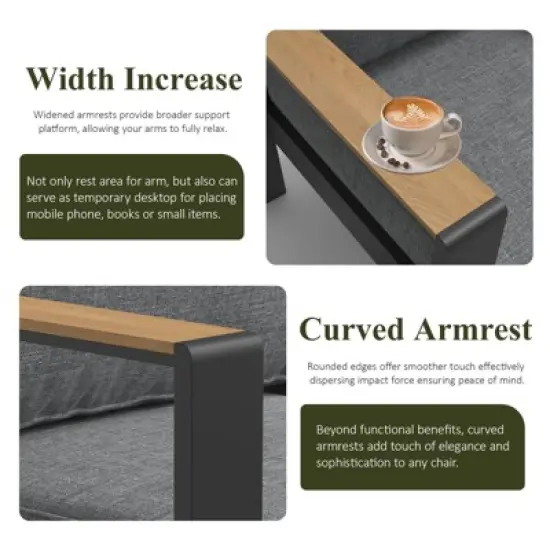 LayinSun 5 Pieces Aluminum Outdoor Patio Furniture Set with Coffee Table, Outside Metal Patio Conversation Sets with Deep Seating and Thick Cushions image {5}