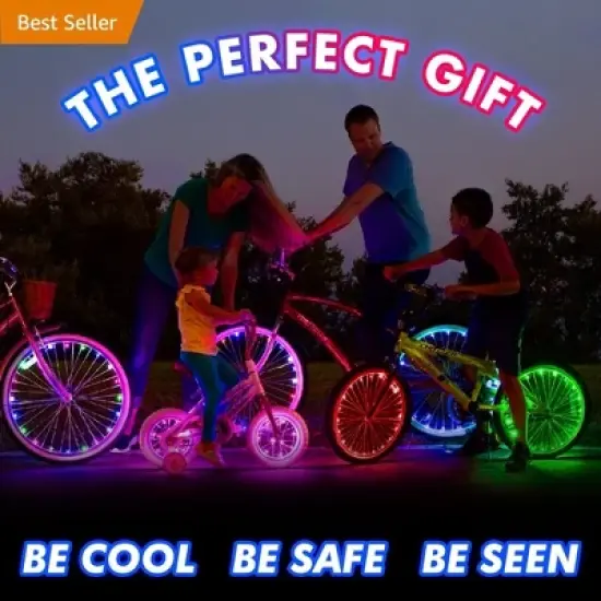 Activ Life Bike Wheel Lights (2 Tire, Multicolor) Fun Accessories for Cool Beach Cruisers Gifts for Kids Girls Boys Teen Gifts image {2}