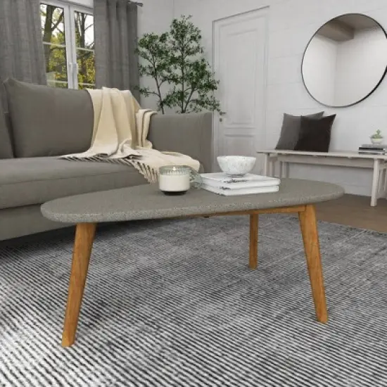 45"x18" Mid-Century Wood Outdoor Accent Table Gray - Olivia & May image {10}