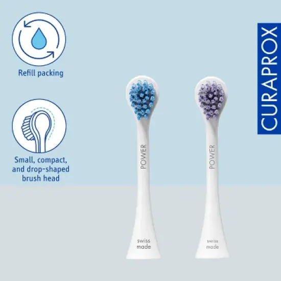 Curaprox Hydrosonic Power Duo Brush Heads, 2-Pack for Deep, Targeted Cleaning image {3}