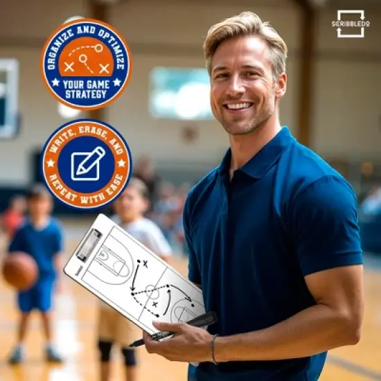 SCRIBBLEDO Basketball Dry Erase Clipboard 15"x9" image {5}