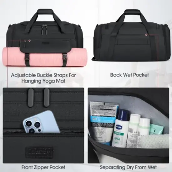 Gym Bag for Men 40L Sports Duffel Bags Gym Duffle Bag Women with Shoe Compartment image {3}