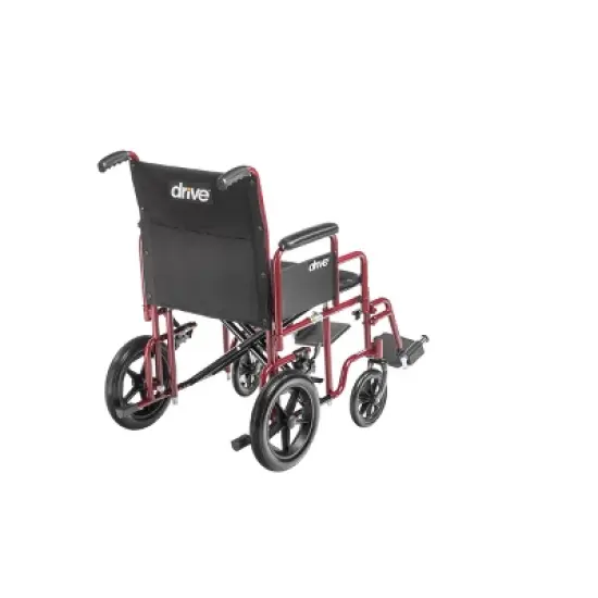 Drive Medical Bariatric Heavy-Duty Transport Wheelchair - 20&Prime; Seat, Swing-Away Footrest - Red image {2}
