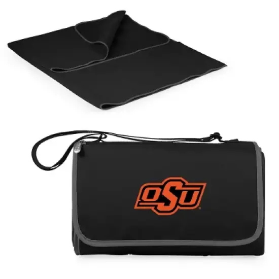 NCAA Oklahoma State Cowboys Blanket Tote Outdoor Picnic Blanket - Black image {5}