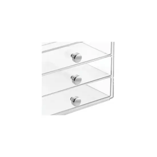 iDESIGN Plastic Slim 3-Drawer Desk Organization Set Clear: Desk Organizer Drawers for Art & Stationery, 7" x 6.5" x 5" image {1}