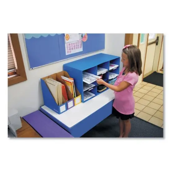 Bankers Box Classroom Literature Sorter, 9 Compartments, Blue, 28.25" x 13" x 16" image {4}