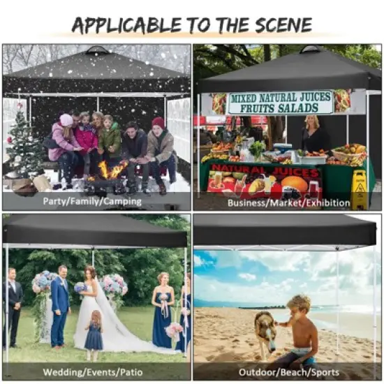 SKONYON 10' x10' Canopy Tent Instant Pop-Up Canopy Folding Tent Sun Shelter UV50+ image {6}