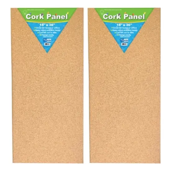 Flipside Products Cork Panel, 16" x 36", Pack of 2 image {1}