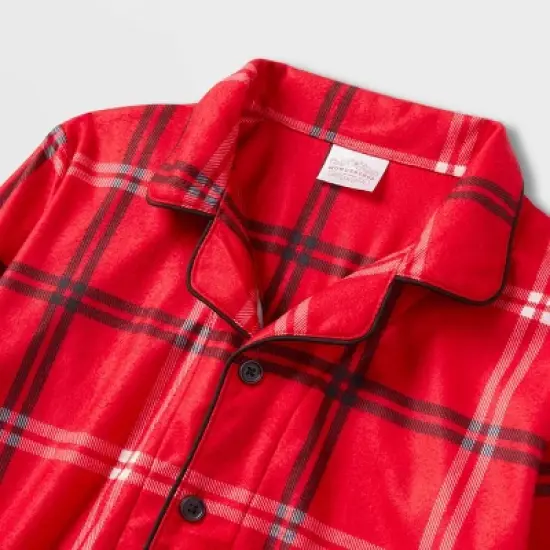 Kids' Plaid Matching Family Pajama Set - Wondershop&trade; Red image {3}
