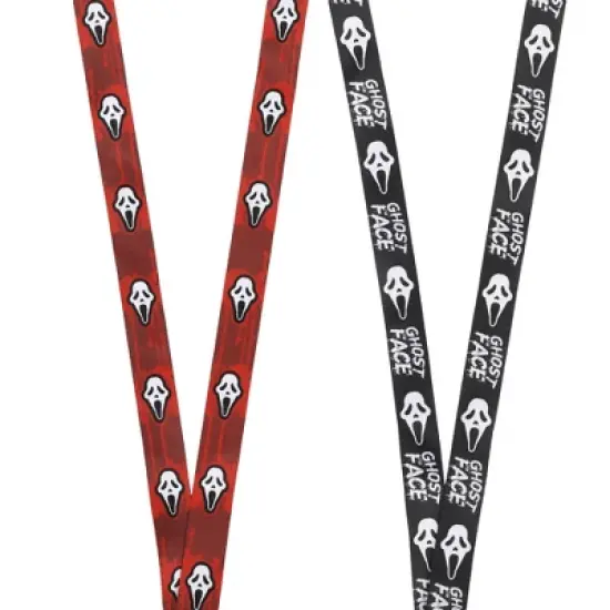 Ghostface Mask Black & Red Lanyard With ID Sleeve image {2}