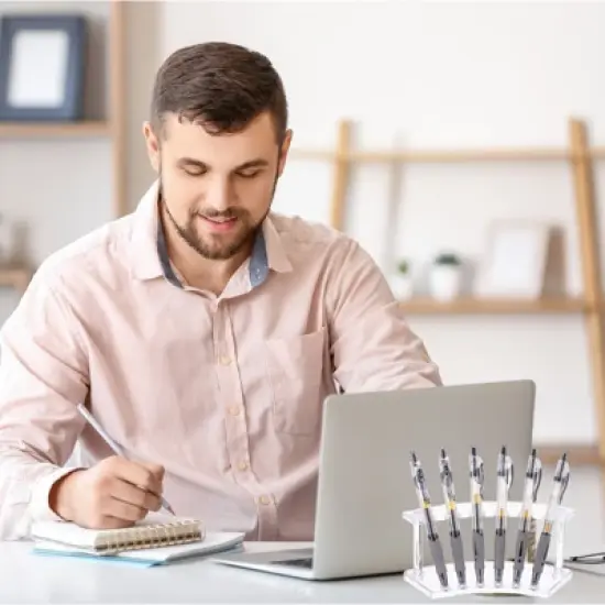 Unique Bargains Acrylic Space-Saving Durable Pen Display Stand Rack image {2}