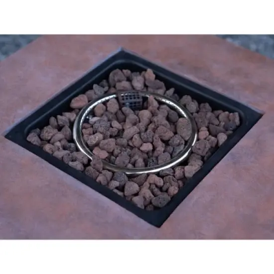 25" H Outdoor Patio Propane Gas Fire Pit Table - 50,000 BTU High-temperature-resistant carving process for of rattan weaving grain image {6}