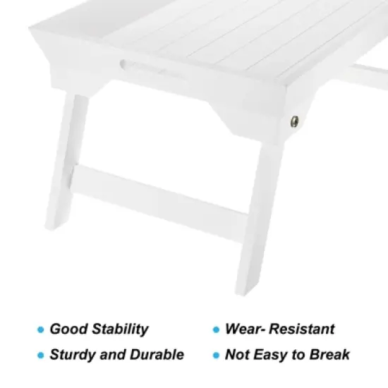 Unique Bargains Portable Wooden Serving Platter Laptop Snack Table Bed Trays with Folding Legs 18.9 x 12.6 x 9.45 inch 2 Pcs image {3}
