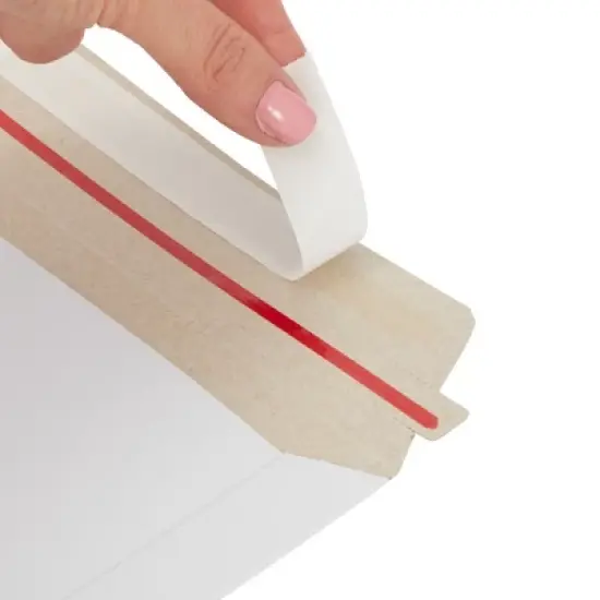 Juvale 100-Pack Stay Flat Rigid Mailers with Self Adhesive Seal, Bulk White Cardboard Envelopes for Shipping, 7 x 9 in image {5}