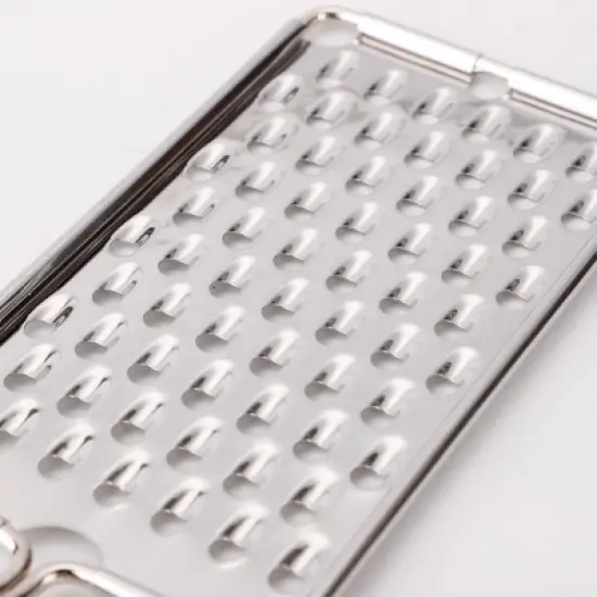 Unique Bargains Home Plastic Handle Vegetable Cheese Grater Zester Kitchen Slicers Silver Tone 1 Pc image {2}