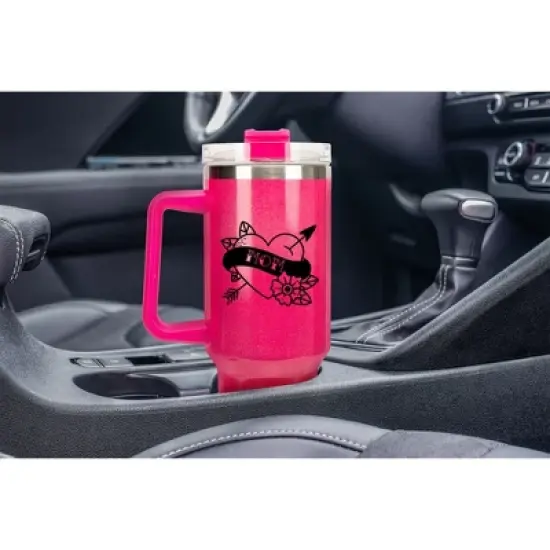 100 North Amore Locket of Love Heart Italian Wrap-Around 40 Oz. Stainless Steel Water Bottle Coffee Mug, Spill & Leak Resistant, Travel Tumbler with image {4}