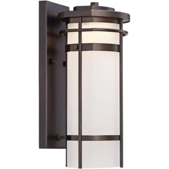 Possini Euro Design Theola Modern Outdoor Wall Light Fixture Bronze LED 12 3/4" Etched Glass Shade for Post Exterior Barn Deck House Porch Yard Patio image {4}