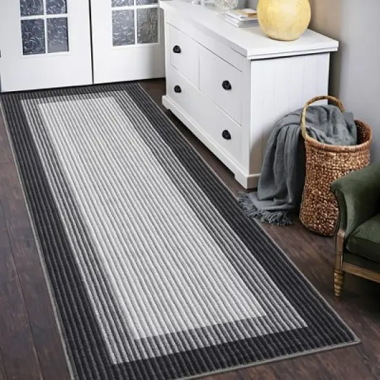 Modern Abstract Area Rug Machine Washable Rug for Living Room, Non-Slip Non Shedding Gradient Soft Carpet, Low Pile Indoor Foldable Printed Rug image {6}