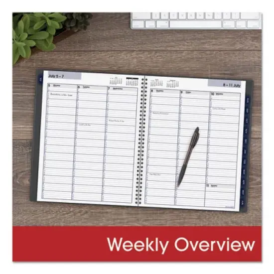 DayMinder Academic Weekly/Monthly Desktop Planner, 11 x 8.5, Charcoal Cover, 12-Month (July to June): 2025 to 2026 image {5}
