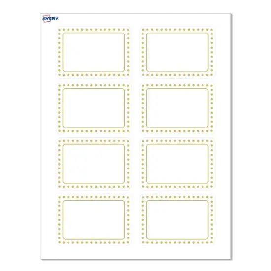 Avery&reg; Name Tags, 2-1/3" x 3-3/8", Gold Border w/ Gold Dots, 80ct image {9}
