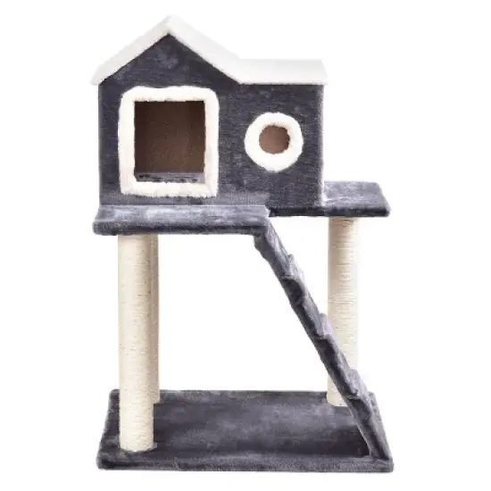 Costway 36'' Cat Tree Kitten Activity Tower Furniture Room Condo Scratching Posts Ladder image {6}