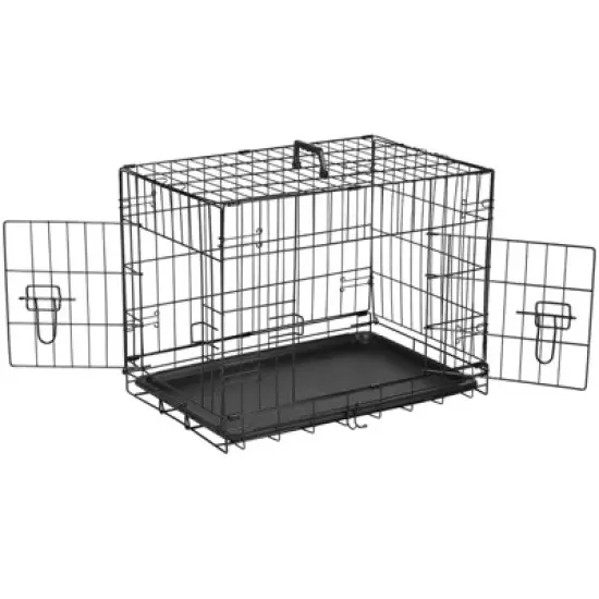 JIONJOY Double Door Dog Crate | Black image {7}