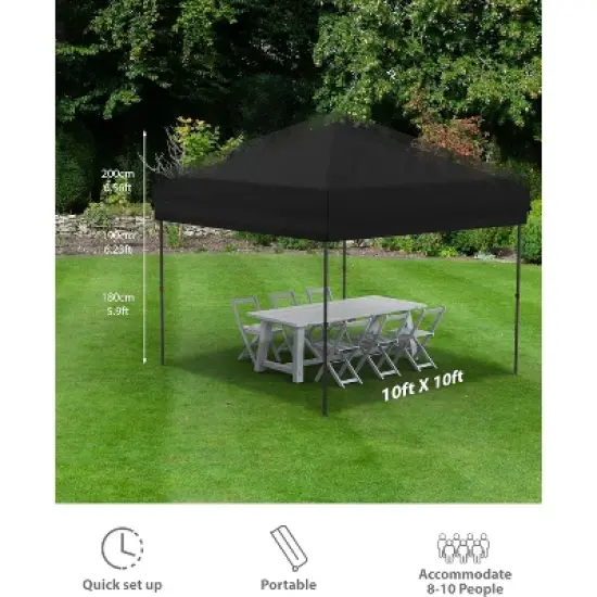 Pop Up Canopy Tent Heavy-Duty 210D Oxford Fabric Includes Roller Bag and 6 Sandbags, UV Protection for Beach and Party image {3}