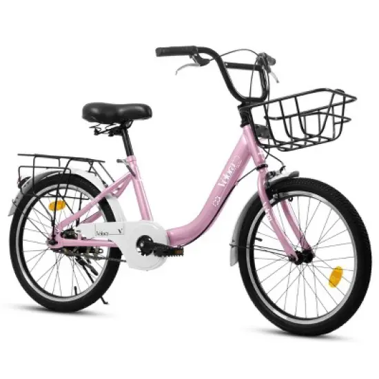 INFURNIC Bicycles 20 Inch Kids Bike for Boys and Girls Coaster and V-Brakes Lightweight Steel Frame, Pink, 55.9"*21.2"*31.5" image {5}