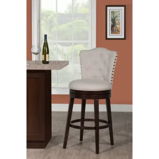 Edenwood Swivel Counter Height Barstool Cream - Hillsdale Furniture image {1}