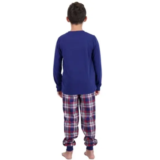 Sleep On It Boys 2-Piece Plaid Pajama Set - Navy image {4}