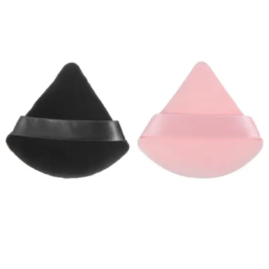 Unique Bargains Loose Powder Puff Face Soft Triangle Puff Blender Beauty Makeup Tool Short Plush 2 Pcs image {9}