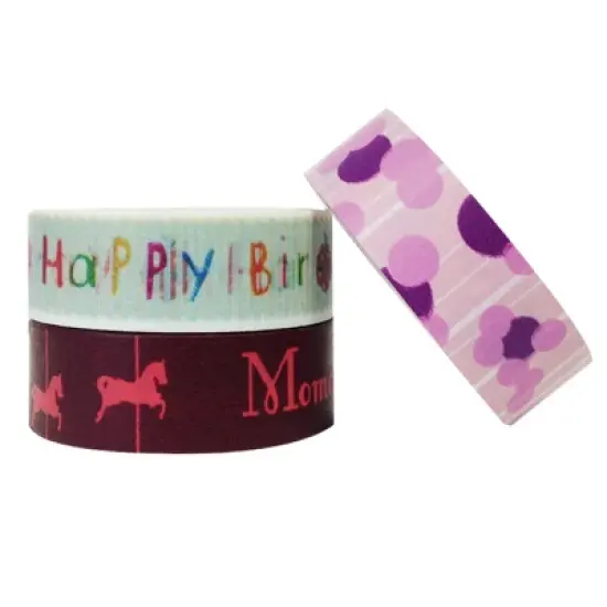 Wrapables Birthday Bash Washi Masking Tape (Set of 3) image {2}