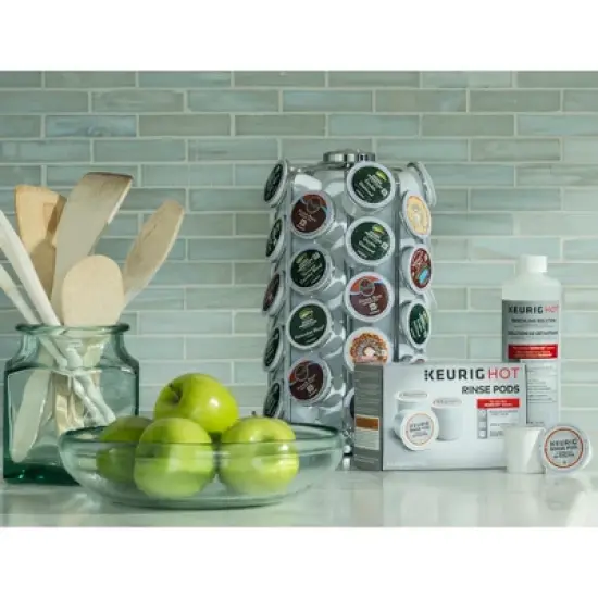 Keurig 36 K-Cup Pod Carousel: Silver Metal Freestanding Coffee Pod Holder & Organizer, Kitchen Storage Rack image {2}