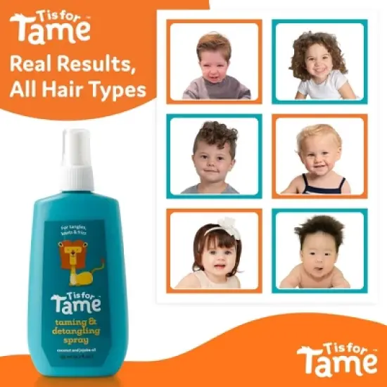 T is for Tame - Natural Hair Taming & Detangling Spray for Kids and Babies, Knots, Frizz & Detangling, All Hair Types Including Curly - 4.2 Fl Oz image {6}