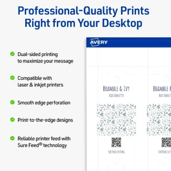 Avery Rounded Foldover Tags, 1-1/2" x 2-1/8", Matte White, 80 Total image {1}