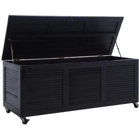 Elina 47.2 Inch L Outdoor Cushion Deck Box  - Safavieh image {12}