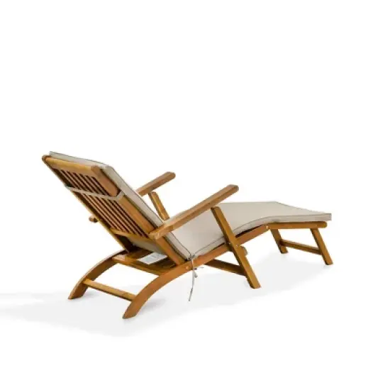 East West Furniture, Patio Lounge Chair, Acacia Wood- Natural Oil Color image {1}