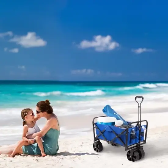 Nature Spring All-Terrain Heavy-Duty Collapsible Utility Wagon With Telescopic Handle image {3}