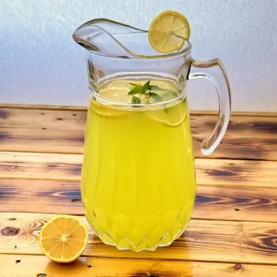 Slickblue Luxury 75 oz Cristalline Glass Pitcher &ndash; Neoclassical Intricate Pattern, Perfect for Water, Juice, Cocktails image {2}