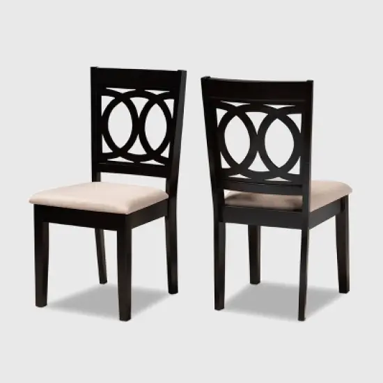 2pc Lenoir Upholstered Wood Dining Chair Set - Baxton Studio image {7}