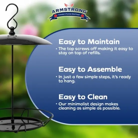 Armstrong Wild Bird Food Royal Jubilee Granola Stack Feeder, Black, 12in image {3}