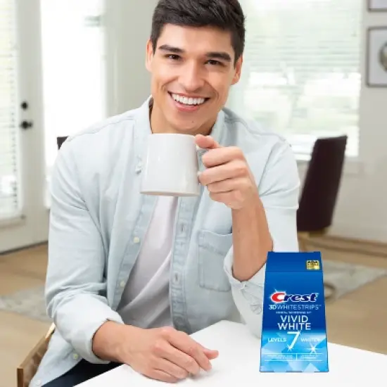 Crest 3D Whitestrips Vivid White Teeth Whitening Kit with Hydrogen Peroxide - 12ct image {5}
