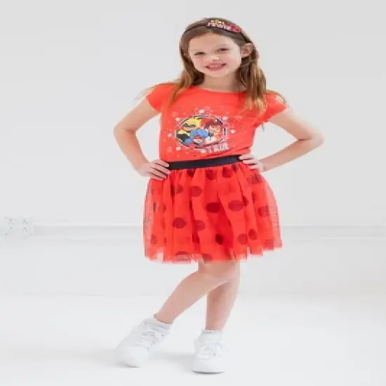 Miraculous Ladybug Rena Rouge Girls T-Shirt Skirt and Headband 3 Piece Outfit Set Little Kid to Big Kid  image {2}