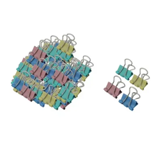 Unique Bargains Office Metal Spring-Loaded File Document Organize Binder Clips 15mm 60pcs image {4}