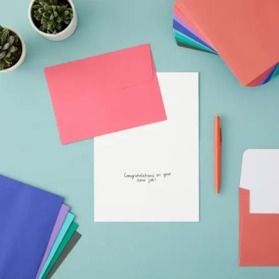 Best Paper Greetings 100 Pack Colored 5x7 Mailing Envelopes, A7 Size Invitations, Greeting Cards, Peel and Stick Seal, Square Flap, 7 Colors image {3}