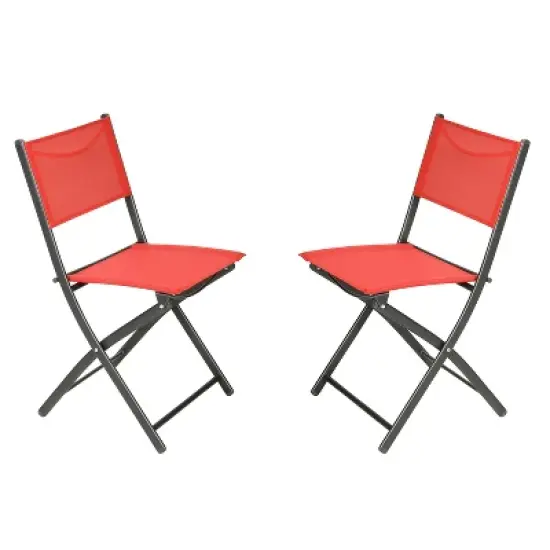Flash Furniture Brazos Set of 2 Commercial Grade Indoor/Outdoor Folding Chairs with Flex Comfort Material Backs and Seats and Metal Frames image {4}